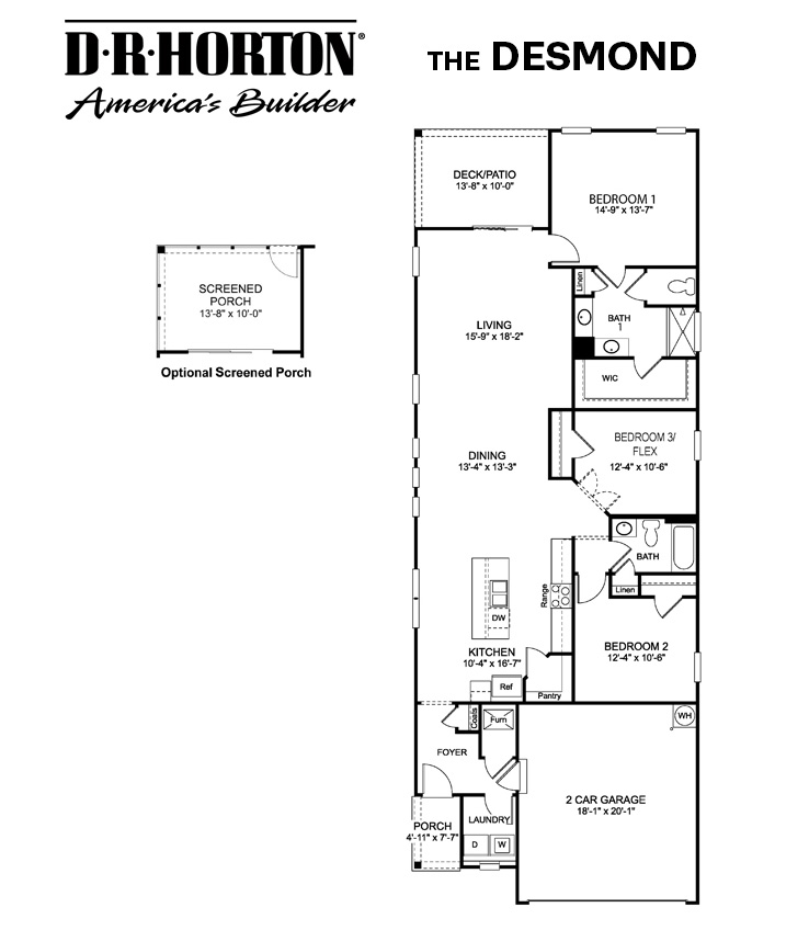 D.R. Horton Freedom 55  Desmond MS Floorplan in Nexus at Gallatin Tennessee