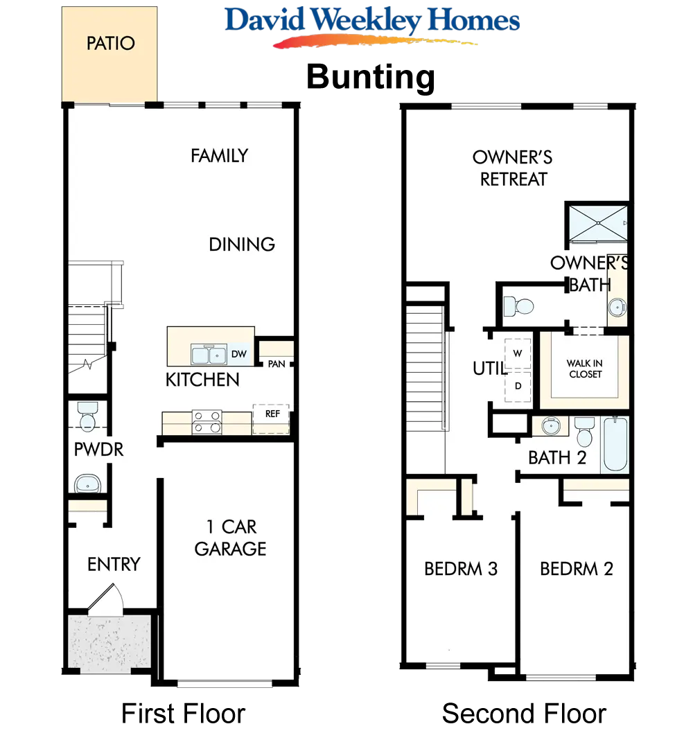 David Weekley Homes Bunting Elevation and Floorplan at Nexus in Gallatin Tennessee