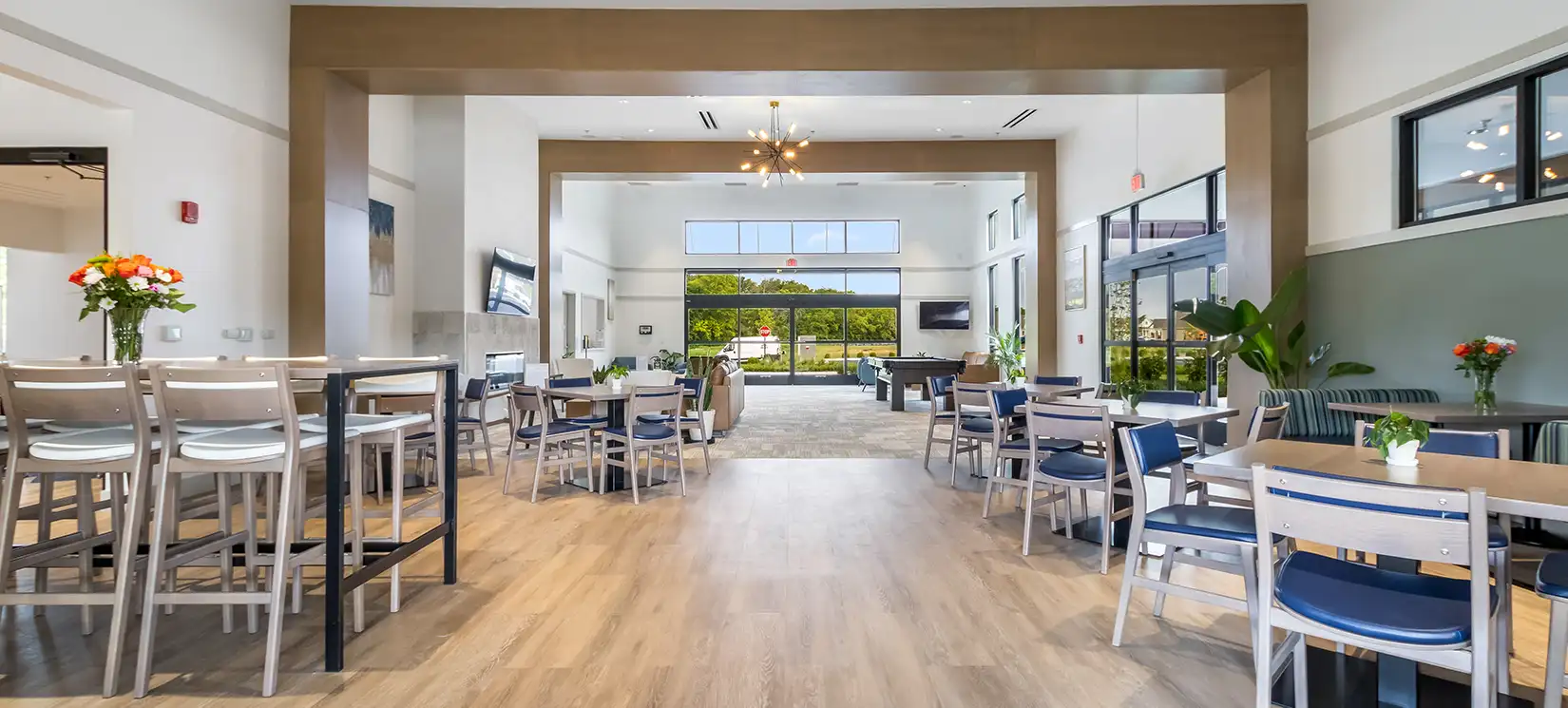 Freedom Amenity South Village Active Adult Amenity Center Clubhouse Interior in at Nexus in Gallatin Tennessee