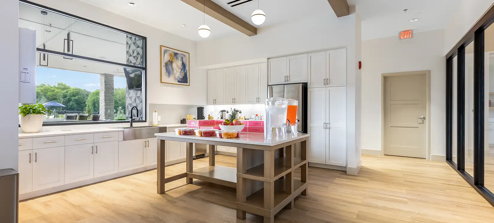 Freedom Amenity South Village Active Adult Amenity Center Clubhouse Kitchen in at Nexus in Gallatin Tennessee