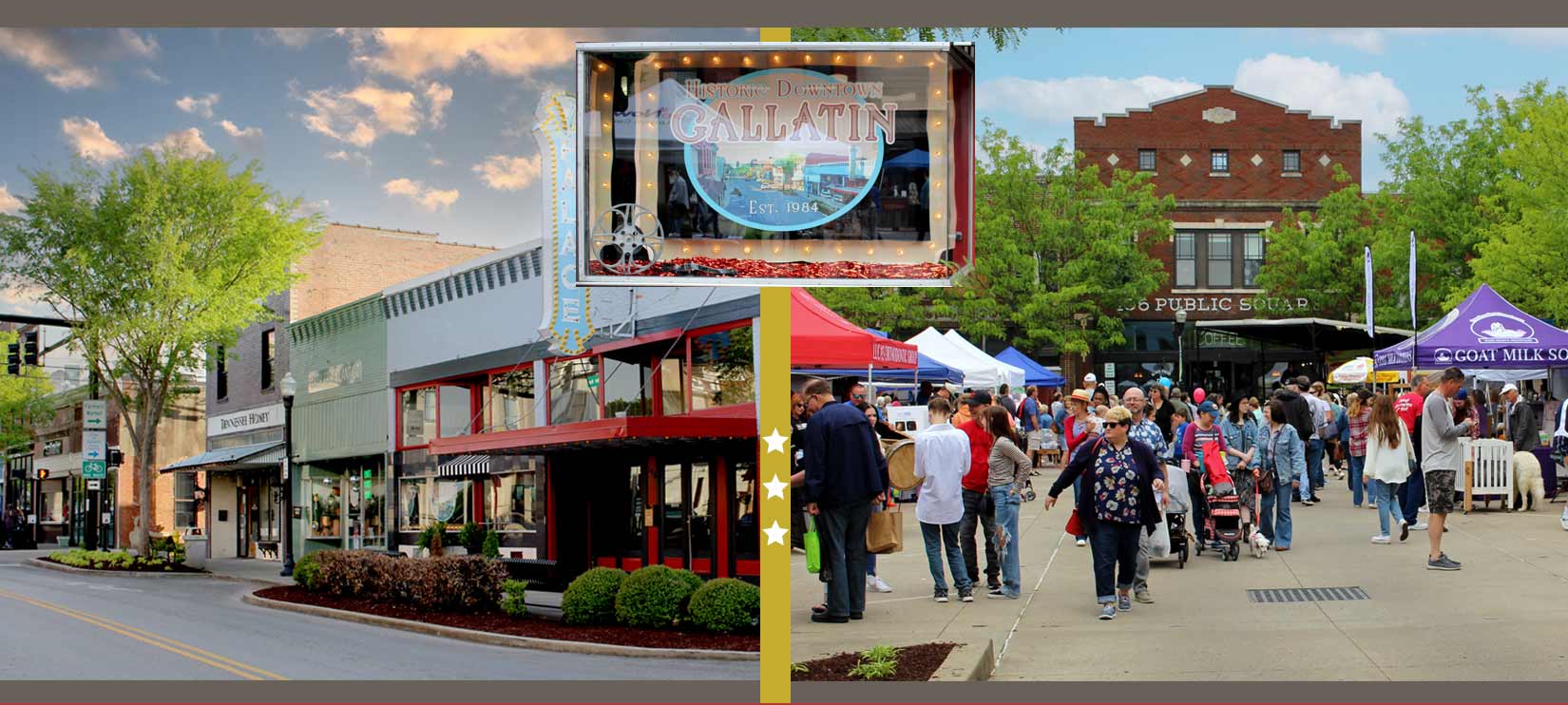 Historic Downtown Gallatin Shopping Festivals and more near the master planned community Nexus Tennessee