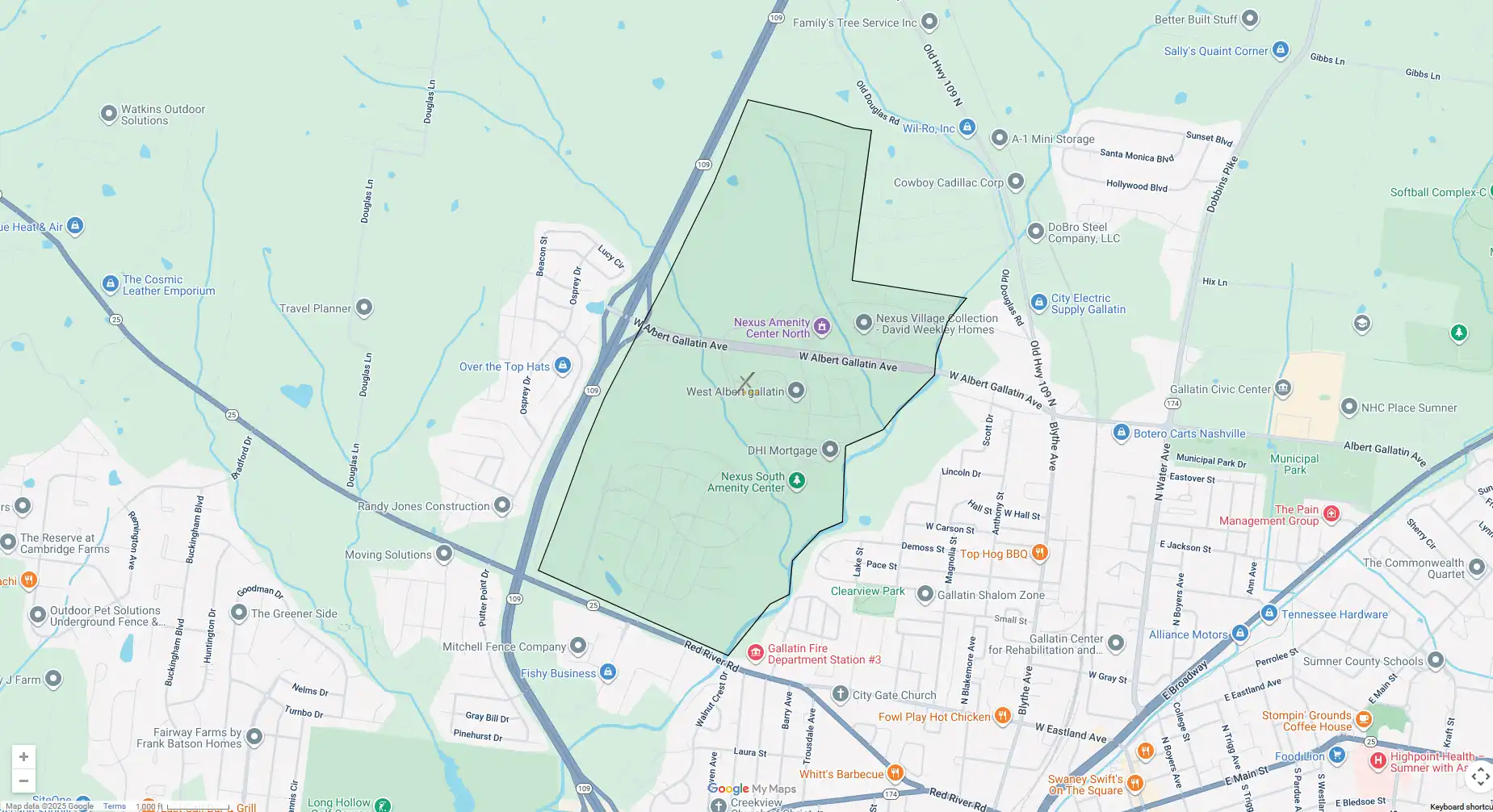 Nexus Regional Locator Map - Gallatin Nashville Tennessee
