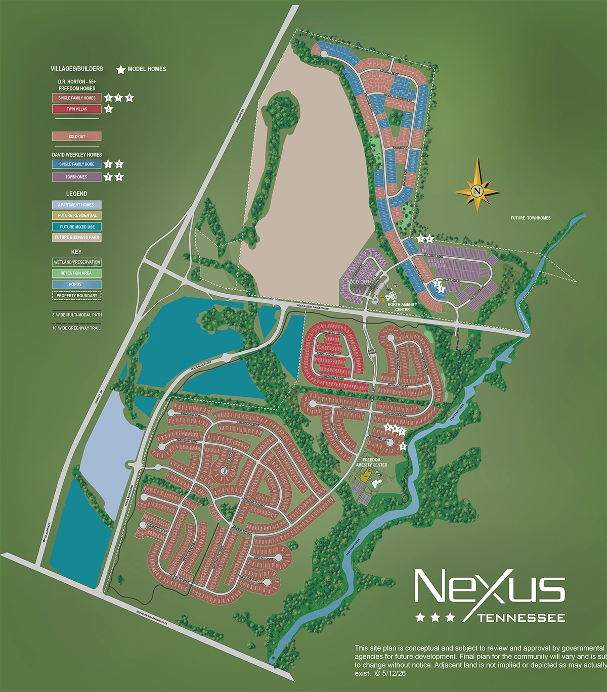 Community Site Plan for Nexus in Gallatin Tennessee