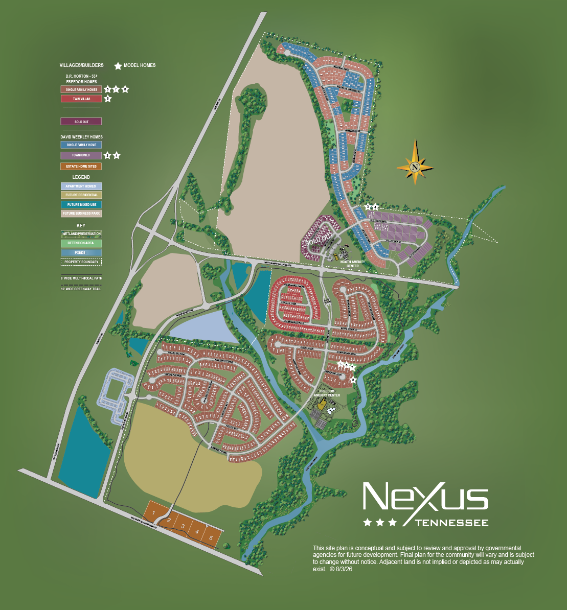 Community Site Plan for Nexus in Gallatin Tennessee